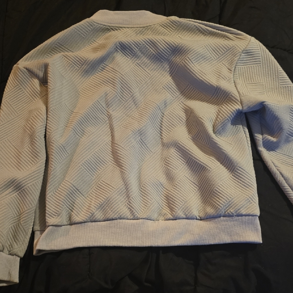 Textured Cream Zip-Up Jacket - Picture 3 of 3